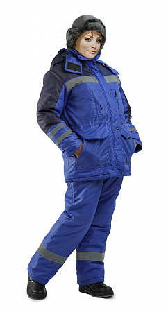 Костюм утепленный женский "Зимник" с п/к василек/т.синий КСМ 577