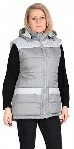 Жилет утепленный &amp;quot;Евроника&amp;quot; с капюшоном стальной ЖЛТ 930