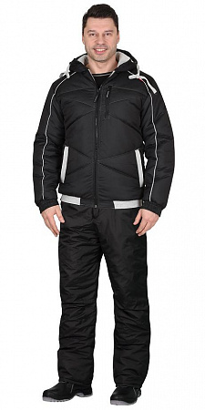 Костюм утепленный "Имидж" с брюками черный КСМ 707