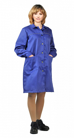 Халат рабочий женский "Валент" васильковый ХЛТ 460