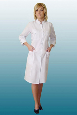 Халат медицинский женский "Кармен" белый ХЛТ 1508