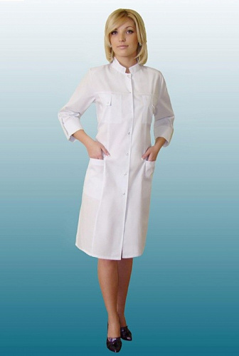 Халат медицинский женский &amp;quot;Кармен&amp;quot; белый ХЛТ 1508