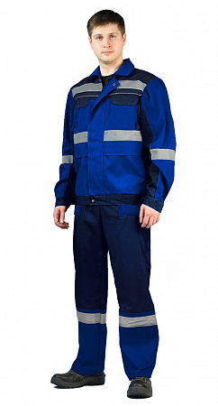 Костюм "Респект" с п/к василек/т.синий КСМ 357