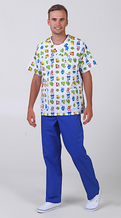 Костюм хирургический мужской "Машинки" КСМ 1469
