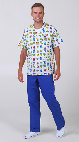 Костюм хирургический мужской &amp;quot;Машинки&amp;quot; КСМ 1469