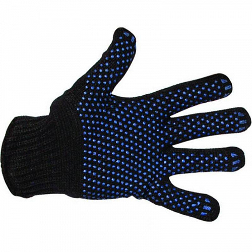 Перчатки полушерстяные с ПВХ серые