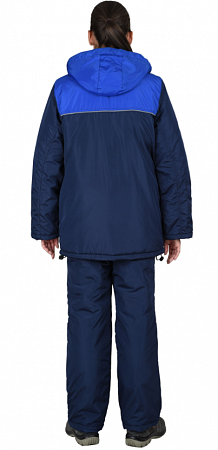 Костюм утепленный женский "Снежана" с п/к т.синий/василек КСМ 572