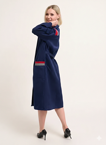 Халат рабочий женский &amp;quot;Авангард&amp;quot; т.синий/красный ХЛТ 458