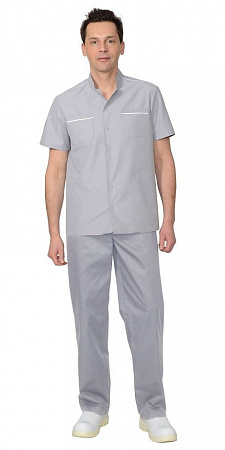 Костюм медицинский мужской "Медик" св.серый КСМ 1465