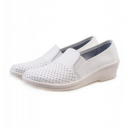 Туфли женские белые закрытые (нат.кожа)