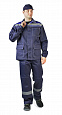 Костюм "Ударник" с брюками т.синий/василек КСМ 236
