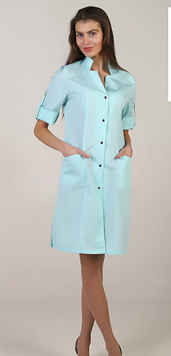 Халат медицинский женский &amp;quot;Алиса&amp;quot; бирюза ХЛТ 1539в