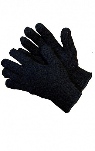 Перчатки полушерстяные двойные серые