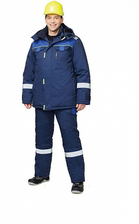 Костюм утепленный "Бостон" с п/к т.синий/василек КСМ 818 КСМ 818