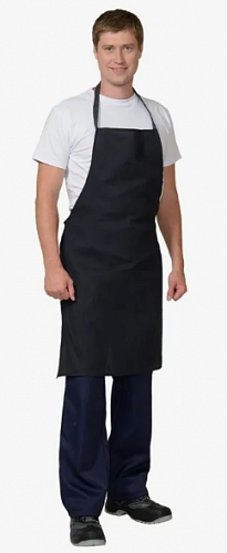 Фартук с грудкой черный (бязь) ФРТ 1336