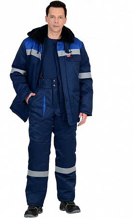 Костюм утепленный "Север-1" с брюками (4 класс защиты) т.синий/василек КСМ 713