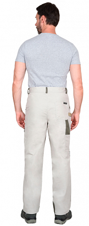 Брюки "Каскад" молочный с оливой и песочным БРК 054