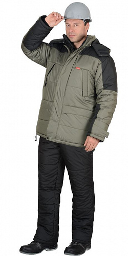 Костюм утепленный &amp;quot;Европа&amp;quot; с брюками оливковый/черный КСМ 715