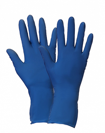 Перчатки одноразовые Safeprotect ХайРиск (латексные неопудр, текстур., 26гр, синие) (25пар)