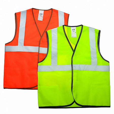 Жилет сигнальный оранжевый  3 СОП 120 г/м2  с карманами 2210
