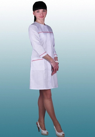 Халат медицинский женский "Клеопатра" белый ХЛТ 1511