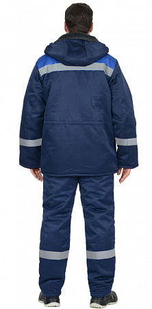 Костюм утепленный "БРИГАДИР" с брюками т.синий/василек КСМ 701