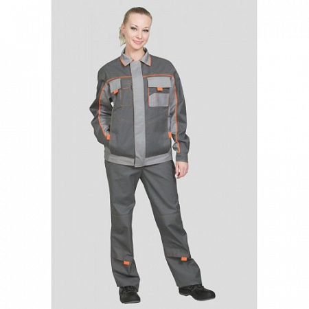 Костюм рабочий женский «Бренд», т.серый/ св.серый КСМ 112