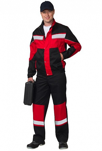 Костюм &amp;quot;Олаф&amp;quot; с п/к черный/красный КСМ 382