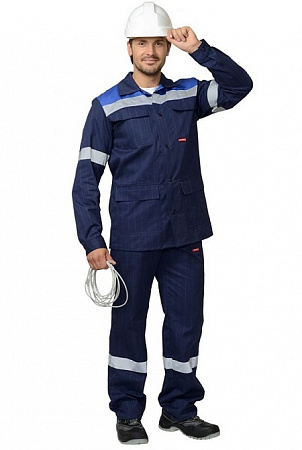 Костюм "Антистат" с п/к т.синий КСМ 386