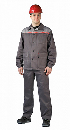 Костюм "Дамаск" с брюками т.серый/св.серый КСМ 228