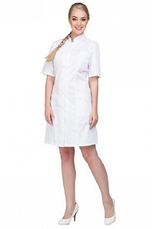 Халат медицинский женский «Злата» белый ХЛТ 1531