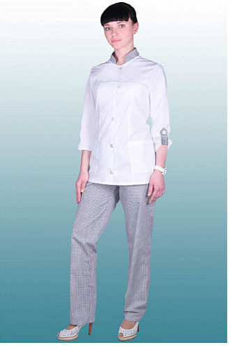 Костюм медицинский женский &amp;quot;Клетка&amp;quot; КСМ 1664