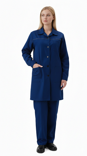 Халат рабочий женский &amp;quot;Валент&amp;quot; т.синий ХЛТ 462