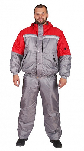 Костюм утепленный &amp;quot;Стиммер&amp;quot; с п/к серый/красный КСМ 801