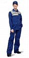 Костюм летний женский "Ударник" с брюками синий/св.серый КСМ 106