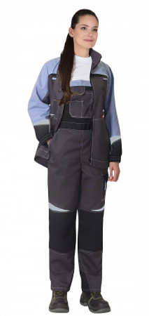 Костюм летний "Фаворит-Мега" женский с п/к серый/черный/сиреневый КСМ 114