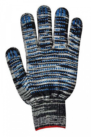 Перчатки трикотажные с ПВХ 10 класс 5-нитей ГРАФИТ