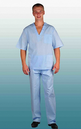 Костюм хирурга бязь Гост 142г/м2 голубой КСМ 1451