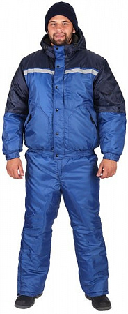 Костюм утепленный "Стиммер" с п/к васильковый/т.синий КСМ 802