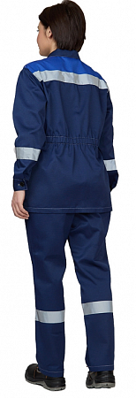 Костюм "Пантеон" женский с брюками т.синий/василек