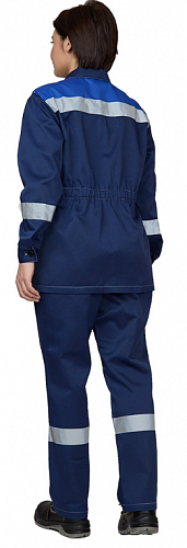 Костюм &amp;quot;Пантеон&amp;quot; женский с брюками т.синий/василек