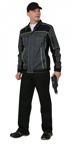 Костюм &amp;quot;Престиж&amp;quot; с брюками т.серый/желтый КСМ 225