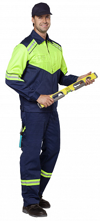 Костюм "Илион" (распродажа) с п/к СОП синий/неон КСМ 360