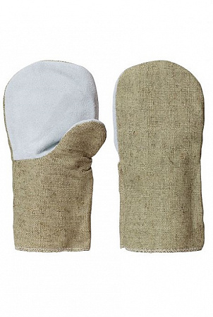 Рукавицы брезентовые со спилковым наладонником (брез.пл.480г,п/н брез.пл.400,спилок КРС 0,9-1,2 мм.)