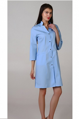 Халат медицинский женский "Алиса" синий (распродажа) ХЛТ 1539б