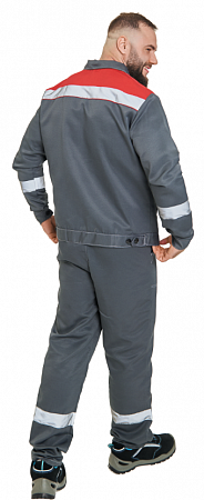 Костюм "Пантеон" с брюками т.серый/красный