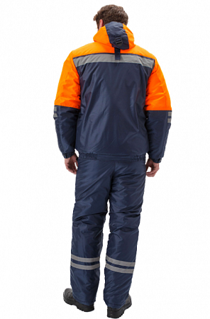 Костюм утепленный "Стим" с п/к  т.синий/оранжевый КСМ 812