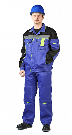 Костюм "Батур" с п/к голубой/чёрный/желтый КСМ 316