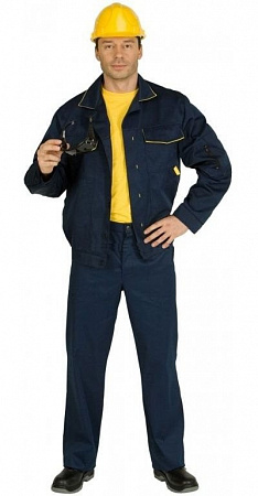 Костюм "Дока" с брюками т.синий/желтый КСМ 221