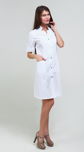 Халат медицинский женский &amp;quot;Алиса&amp;quot; белый ХЛТ 1523 распродажа